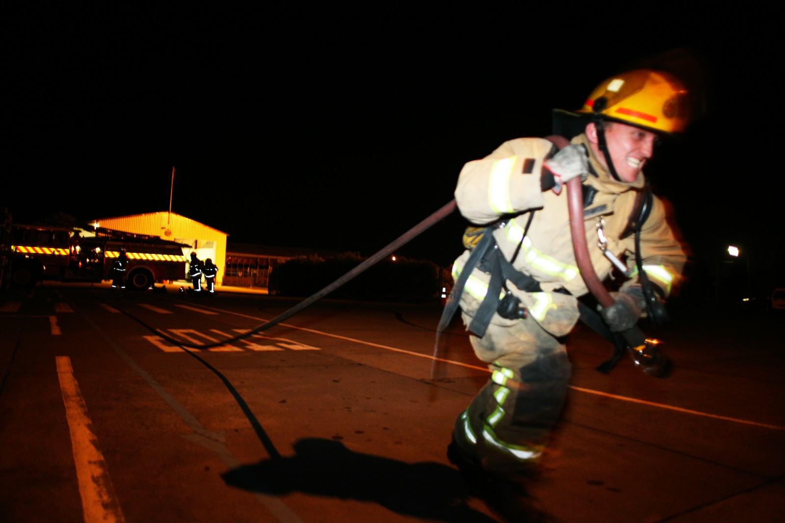 The paradoxical need for speedy response and heavy gear that can survive hostile conditions means that fitness is an important factor in fire rescue. Brigades have regular practice nights where firefighters hone their skills and maintain a state of physical appearances.