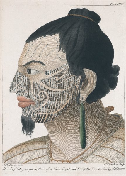 The elaborate moko worn by Maori fascinated Sydney Parkinson as is evidenced in a collection of painstaking portraits he compiled.